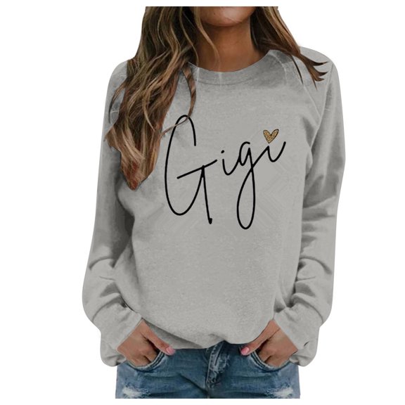 Women'S Sweatshirt Womens Long Sleeve Sweatshirt Pullover Tops for Women Grey Sweatshirts Fall Clothes for Women Fashion