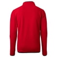 thumbnail image 3 of Men's Cutter & Buck  Red New Hampshire Fisher Cats Cascade Eco Sherpa Fleece Quarter-Zip Jacket, 3 of 3
