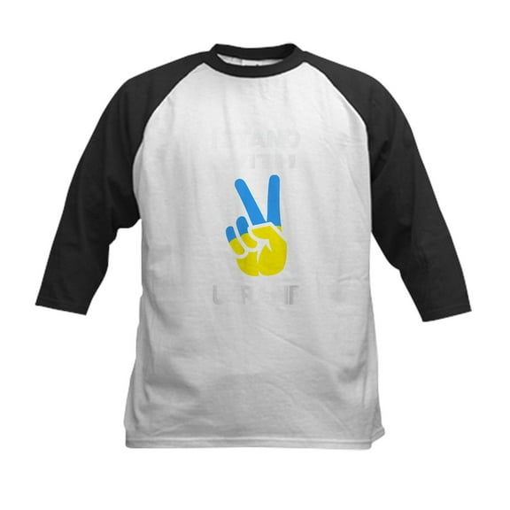 CafePress - Support Ukraine I Stand With Ukrai Baseball Jersey - Kids Cotton Baseball Jersey, 3/4 Sleeve Shirt
