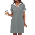 thumbnail image 2 of Golf Dresses for Women Tennis Athletic Mini Dress 2025 Summer Casual Short Sleeve Collared V Neck Shirt Dress with Pockets, 2 of 8