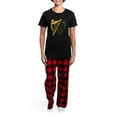 thumbnail image 4 of CafePress - Lady Harp And Shamrocks Women's Dark Pajamas - Women's Short Sleeve Print T-Shirt and Pants Dark Cotton Pajama Set, 4 of 7