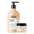 thumbnail image 1 of L'Oreal Professionnel Absolut Repair | Kit de reparaci&oacute;n shampoo 500ml + mascarilla 75ml | Repara el da&ntilde;o y proporciona brillo al cabello | Con tecnolog&iacute;a de quinoa do, 1 of 7