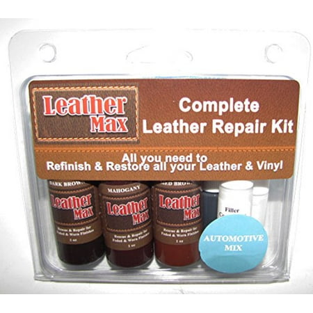 Max Leather - Automotive Leather Max Complete Leather Refinish, Restore & Repair Kit/Now with 3 Color Shades to Blend with/Leather & Vinyl Recolor (Beach Blend)