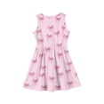 thumbnail image 4 of Ruyang Toddler Girls Midi Dresses Bow Print Crewneck A Line Swing Dresses Summer Cute Casual Beach Sleeveless Tank Dresses, 4 of 4