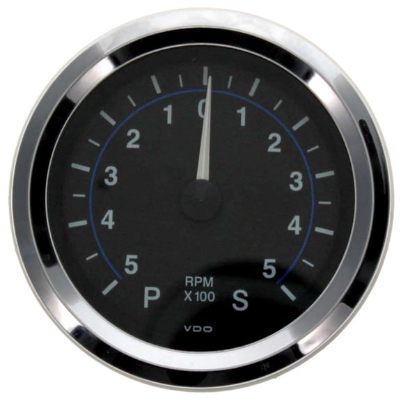 VDO Boat Synchronizer Gauge 333-551B | 3 1/4 Inch Silver Black