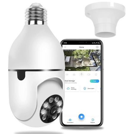 

iMounTEK Security Camera 1080P HD Wi-Fi Light Bulb Pan Tilt Surveillance Camera with Voice Intercom Night Vision APP Control Night Vision for Indoor Outdoor Use