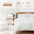 thumbnail image 6 of 3 Piece Gray Spring Floral Duvet Cover Set Full Size, Microfiber Comforter/Quilt Cover with Corner Ties and 2 Pillowcases, Summer Botanical Watercolor All Season Soft Bedding with Zipper Closure, 6 of 8