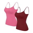 thumbnail image 3 of Jalioing 2 Pack Tank Top Womens Plus Size Camisole Top with Built in Bra Summer Spaghetti Strap Tees, 3 of 3