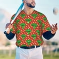 thumbnail image 5 of Goofa Broccoli Pattern Mens Golf Shirt Baseball T-shirt Moisture Wicking Dry Fit Performance Sport Short Sleeve Striped Golf Polo Shirts-Large, 5 of 7
