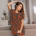 thumbnail image 3 of Fotbe Crayfish Pattern Women's Cotton Nightgown Sleepwear Short Sleeves Shirt Casual Print Sleepdress, 3 of 6