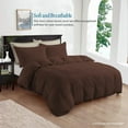 thumbnail image 3 of 500 TC 100% Egyptian Cotton Premium Duvet Cover Zipper Closur Ultra Soft Durable and Fade Resistant Color ChocolateStripe size Queen, 3 of 5