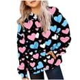 thumbnail image 2 of Girls Sweatshirts Crewneck Oversized Pullover Cotton Clothes Printed Long Sleeves Tops Casual Fleece Sweater with Pocket Fall Winter Warm Sweatshirts Kids Hoodies, 2 of 5