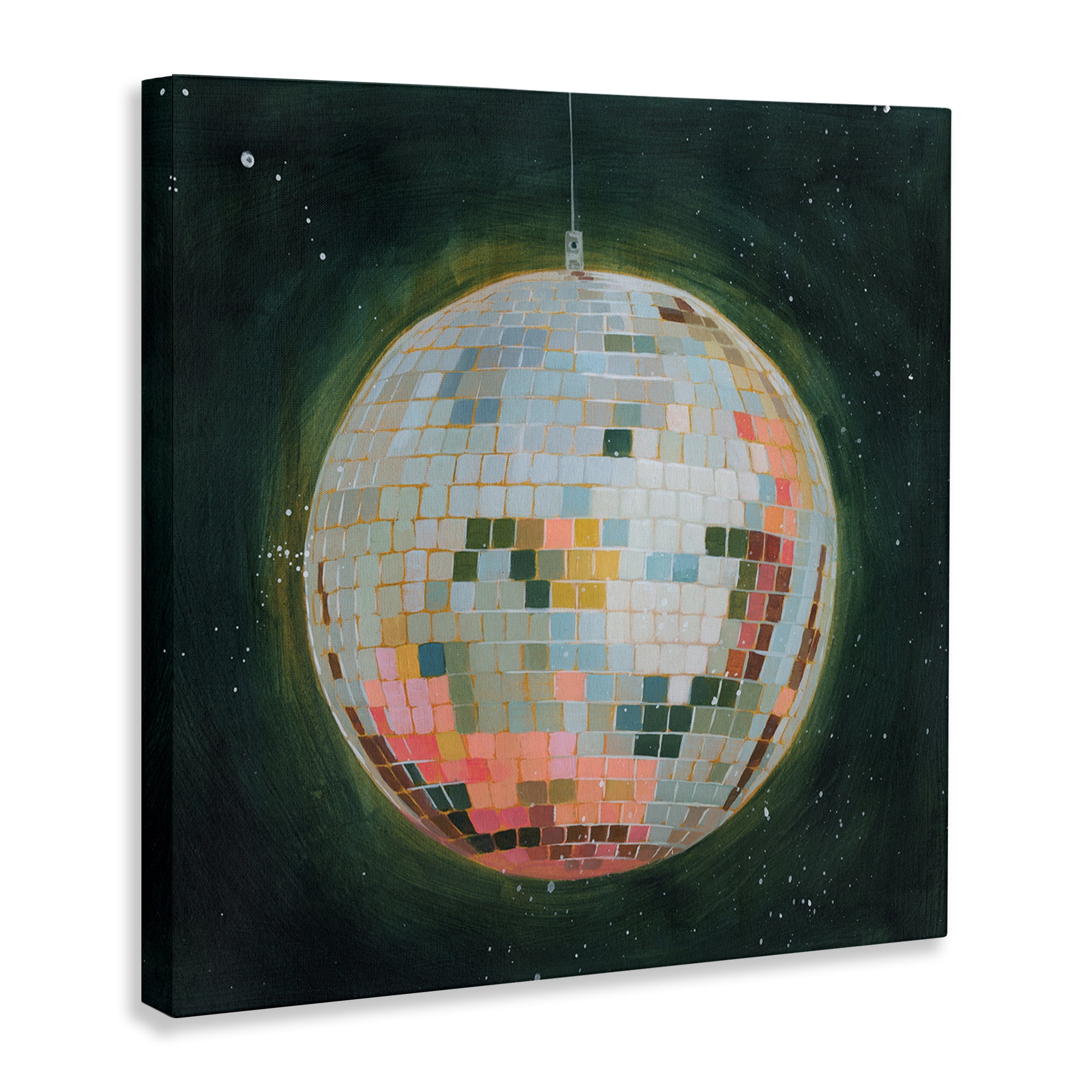 Stupell Industries Pastel Disco Ball Entertainment Painting Wrapped Canvas Art Print Wall Art, 24 x 24