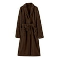 thumbnail image 4 of Afdoent Women's Robe Soft Bathrobe Long Sleeve Shawl Collar Kimono Style Robe With Belt For Cozy Wear And Spa Relaxation At Home Ladies Loungewear, 4 of 4