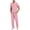 Pink, variant on Men's Comfy Solid Color Scrub Sets Pockets Stretch V-neck Top & Straight Pants for Women set Medical Uniform Women and Man Scrub Set Soft Top and Elastic Waist Straight Leg Pants with Pockets