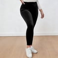 thumbnail image 2 of Audhol Velvet Leggings for Women Women Velvet Leggings Soft Warm Winter Solid High Waisted Soft Velvet Stretchy Legging Holiday Clothes Women's Leggings Black L, 2 of 8