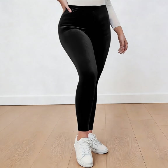 Women's Casual Pants Ankle Length Slim Fit Womens Velour Pants Cozy Velvet Leggings for Women High Waisted, Buttery Soft, Warm Velour Yoga Pants
