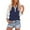 Navy, variant on Fznquz Casual Womens 3/4 Sleeve Summer Tops Blue Color Block Tee V Neck Button Raglan Fashion Clothing,L