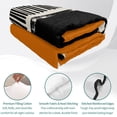 thumbnail image 4 of Full Quilt Set 78''x90'', Orange Black Lightweight Summer Bedspread Coverlet Set with 2 Pillow Shams, Farmhouse Striped Modern Abstract Art Breathable All Season Quilt Bedding for Bedroom/Guest Room, 4 of 9