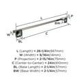 thumbnail image 6 of Amerock Stature Brushed Nickel 24 inch (610mm) Towel Bar, 6 of 8