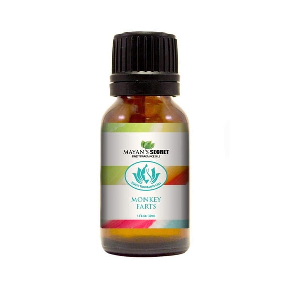 Mayan’s Secret Premium Grade Monkey Farts Fragrance Oil in  Amber Glass Bottle with a Euro Style Dropper for Easy Dispensing - 30ml