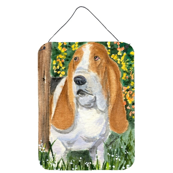 Caroline's Treasures SS8964DS1216 Basset Hound Wall or Door Hanging Prints, 12x16, multicolor