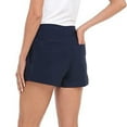 thumbnail image 4 of Vedolay Womens Shorts Women's Plus Size Smocked Waist Knit Shorts,Navy XXL, 4 of 5