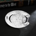 thumbnail image 4 of Western Rodeo Running Horse Belt Buckle Oval Engraved Star Pattern belt buckle, 4 of 5