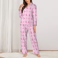thumbnail image 2 of Hirioo Breast Cancer Awareness 1 for Women's Pajama Sets 2 Piece Pjs Women's Long-Sleeved Pajama Set Button Down Sleepwear,S-XXL-Medium, 2 of 7