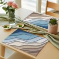 thumbnail image 3 of Blue Geometric Placemats Set of 6 Abstract Ocean Wave Place Mats Table Mats Kitchen Dining Home Outdoor Party Table Decoration, 3 of 9