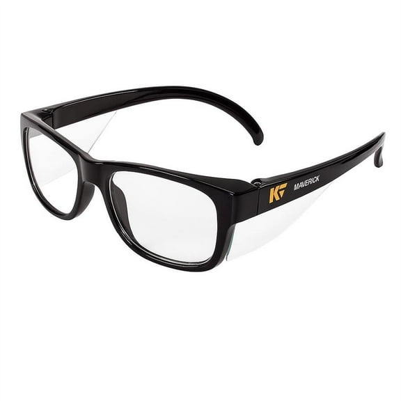 Ansell ASL49309 Anti-Fog Kleen Guard Maverick Safety Glasses, Black & Clear