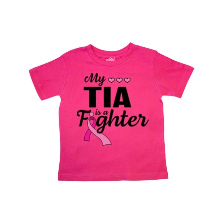 

Inktastic Breast Cancer Awareness My Tia is a Fighter Gift Toddler Boy or Toddler Girl T-Shirt