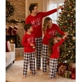 thumbnail image 5 of Christmas Pajamas Family Matching Sets, Cute Printed Xmas 2 Piece Sleepwear Pjs Jammies, T shirt Tops + Plaid Pants Set for Couples/Women/Men, 5 of 7