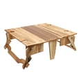 thumbnail image 3 of Table Pliante de Pique-Nique 2-en-1 Table Pliante en Bois Panier de Rangement, 3 of 8