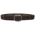 thumbnail image 3 of 1 1/2" Snap on Antique Silver Studded Cross Strap Leather Jean Belt, 3 of 3