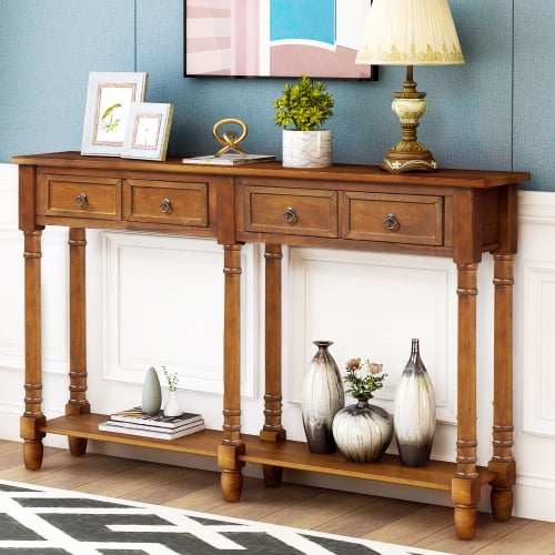 Console Table Sofa With Drawers, Sofa Table Drawer Shelf