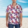 thumbnail image 2 of Balery Peonies Camisas hawaianas de manga corta para hombre, camisas playeras de corte holgado, camisas de vacaciones con botones,Large, 2 of 7