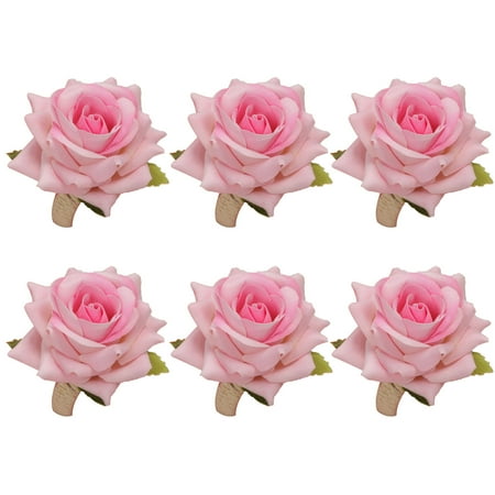 

JWF Mall 6Pcs Napkin Ring Rose Design Tear-resistant Plastic Wedding Wraps Serviette Buckle for Party