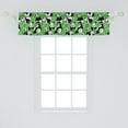 thumbnail image 2 of Ambesonne Soccer Window Valance, Funny Panda Hearts Stars, 54" X 12", Lime Green Black White, 2 of 3
