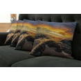 thumbnail image 5 of Ambesonne Colorful Throw Pillow Cover 4 Pack, Majestic Sunrise Sky, 18", Blue Orange Cream, 5 of 5