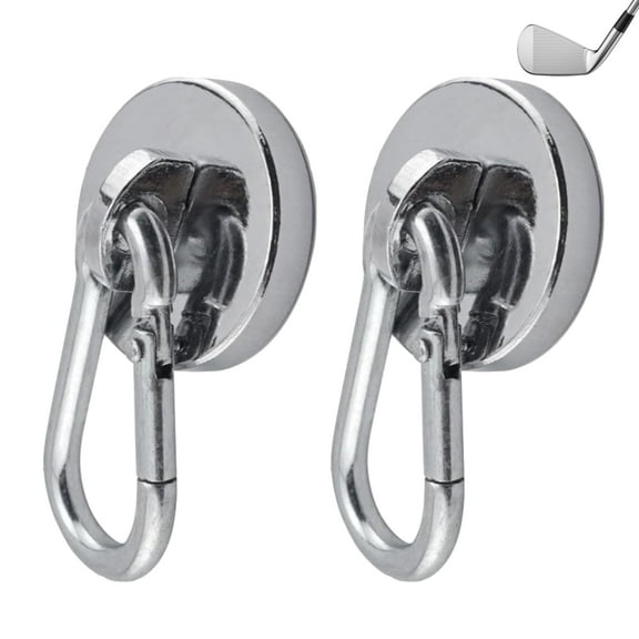 (2-Pack) Magnetic Clip for Golf Towel Removable Industrial Magnetic Accessories Attaches to Golf Cart, Clubs or Golf Hub (Towels NOT Included) (Large 2 Pack)