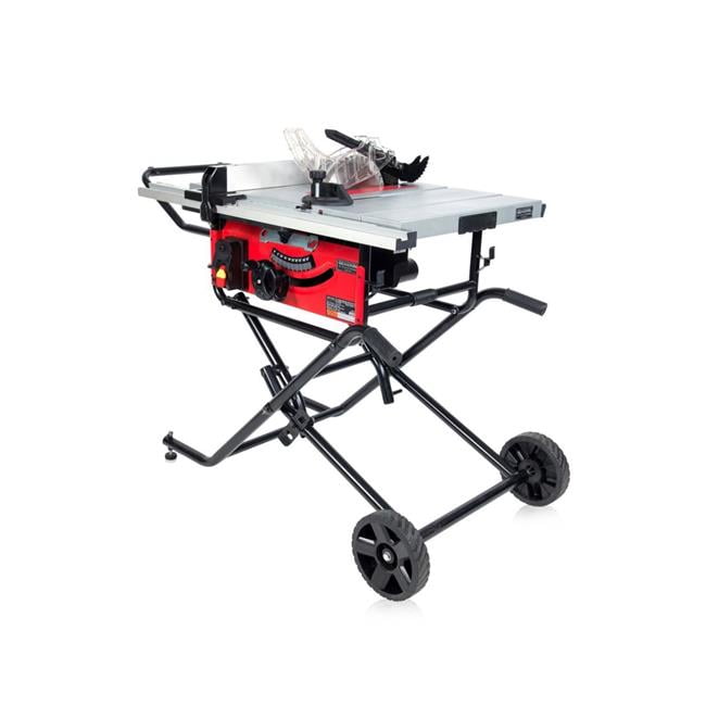 10 In Bench Top Portable Table Saw On Wheels Walmart Com