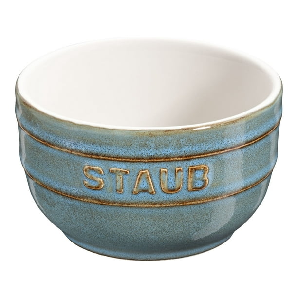 STAUB Ceramique Set de Ramequins Ronds en Céramique 2 Pièces, Turquoise Antique