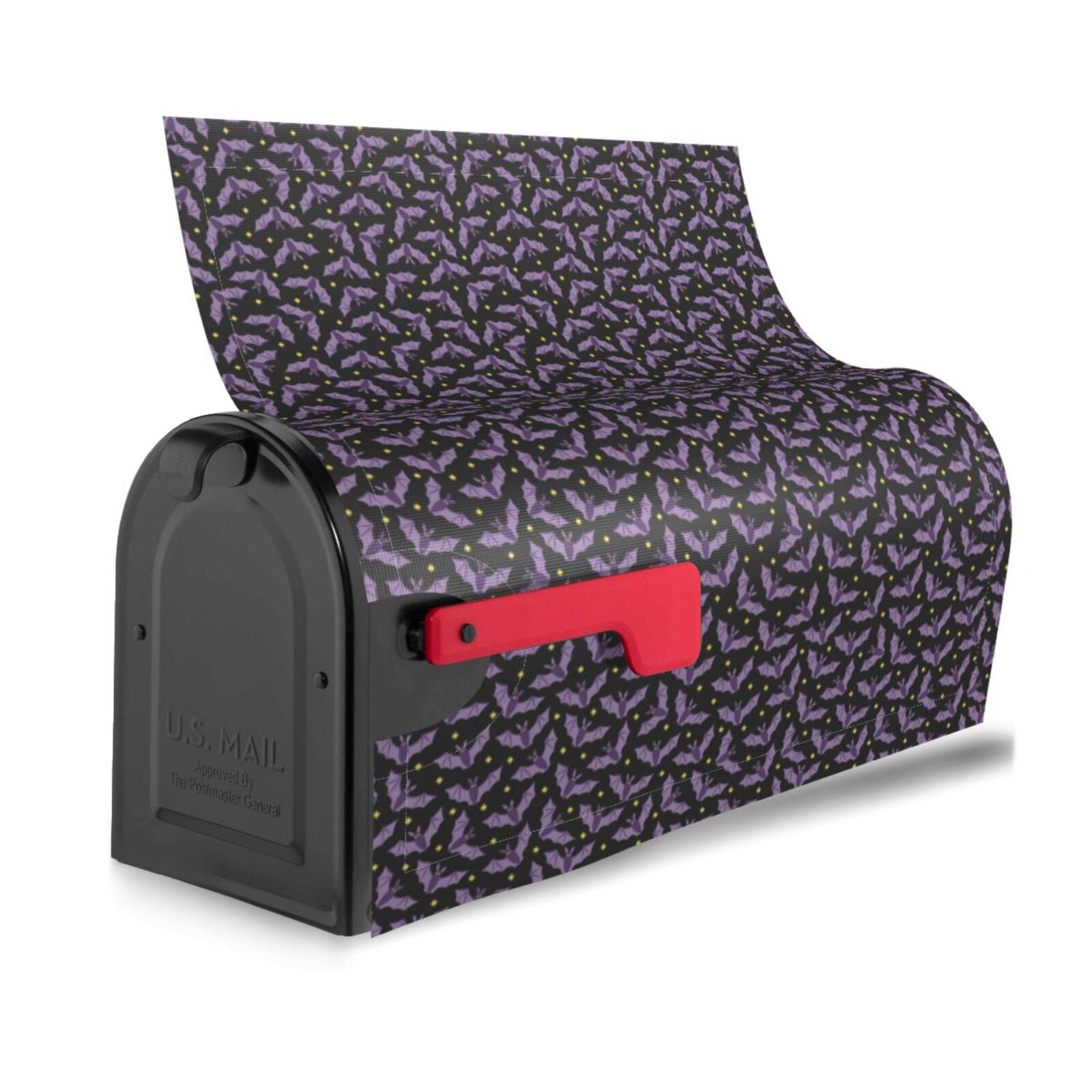 Xecao Bat Purple for Mailbox Cover with Magnetic Strips, Waterproof and Sunscreen, Adds a Decorative Touch to Your Garden Yard.
