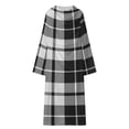 thumbnail image 5 of Plaid Pattern Black And White Plaid Bathrobe Plush Bathrobe Cozy Unisex Winter Bathrobe Warm Water Absorbent, 5 of 9