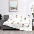 thumbnail image 2 of Zufioo Rabbit Blowing Dandelions Print Horizontal Flannel Blanket, Anti-wrinkle, Anti-shrinkage, Anti-allergic Plush Blanket, Household Items Suitable for Bedroom-80"x60", 2 of 6