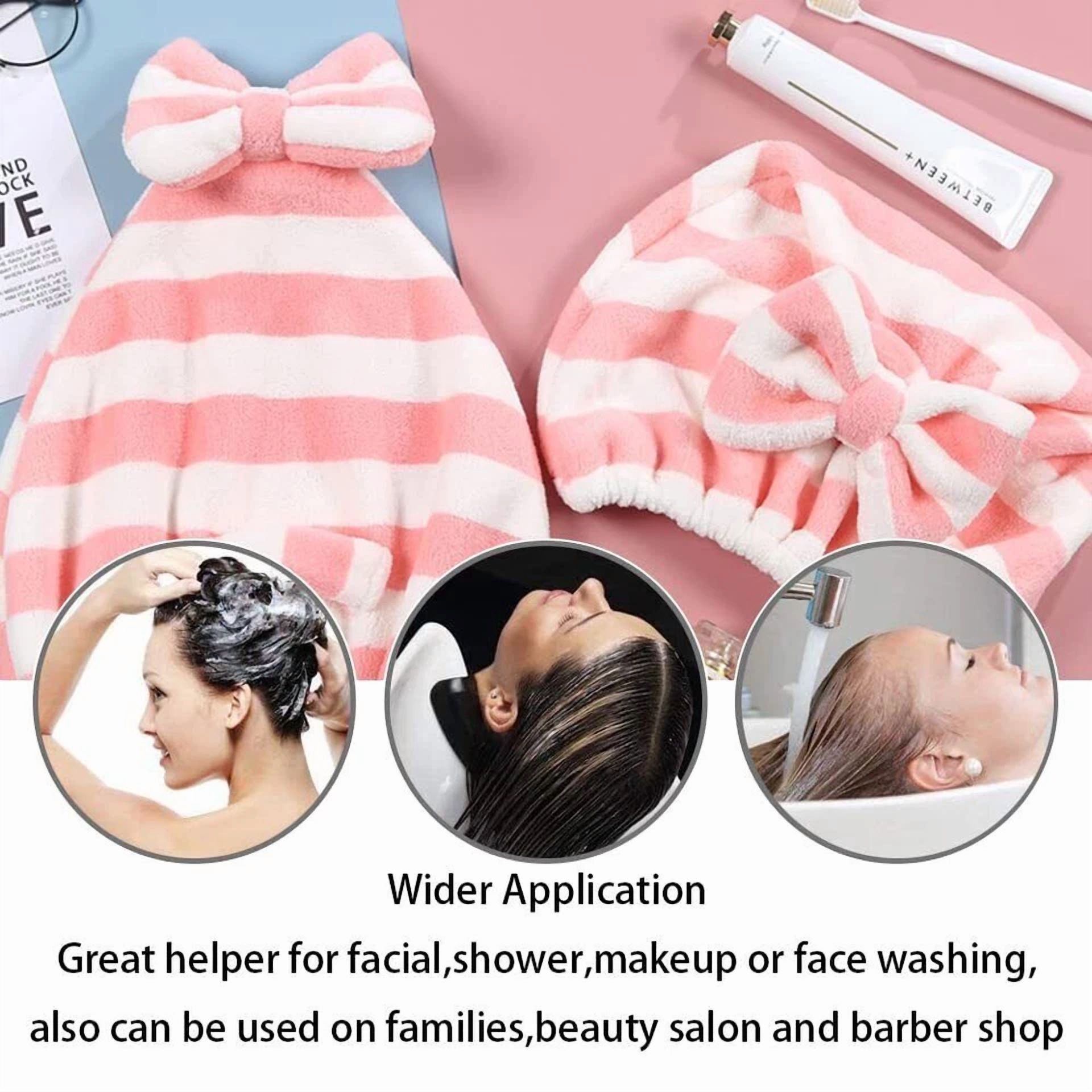 BUTTERFLY- 2Pcs Coral Velvet Cloud Dry Hair Cap Lovely Bow Absorbent Headscarf Dry Hair Tow