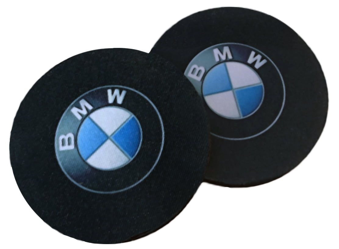 Chuangzhi Sales Fit BMW Car Cup Coaster with Car Logo Slip Silicone Coasters Car Cup Holder Durable Cup Mat Set of 2 Fit B-MW