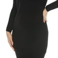 thumbnail image 5 of White Mark Women's Long Sleeve Rib Midi Sweater Dress, 5 of 6