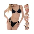 thumbnail image 4 of Yunliwuli Women Bikini Set, Flower Sleeveless Bra with Tie-up Low Waist Briefs Bathing Suit 2-piece Swimsuit, 4 of 10
